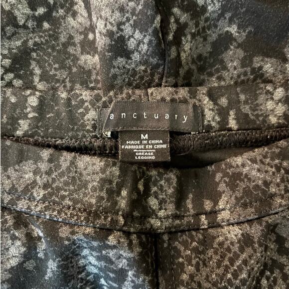 Sanctuary Anthropologie Womens Snakeskin Leggings Pants Sz M Black - Picture 7 of 10